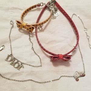Christian Dior jewelry lot 2 bracelets, 2 necklace